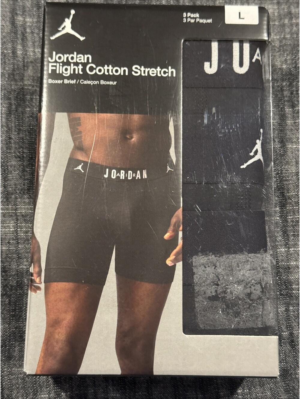 Jordan Flight Cotton Stretch Boxer Briefs 3 Pack Black Size L